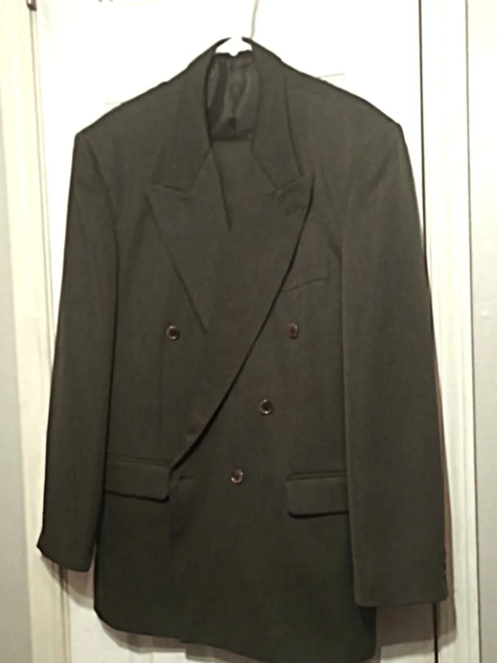 Raffinati Classic Men Olive Green Double Breasted 2 Piece Suit  44R